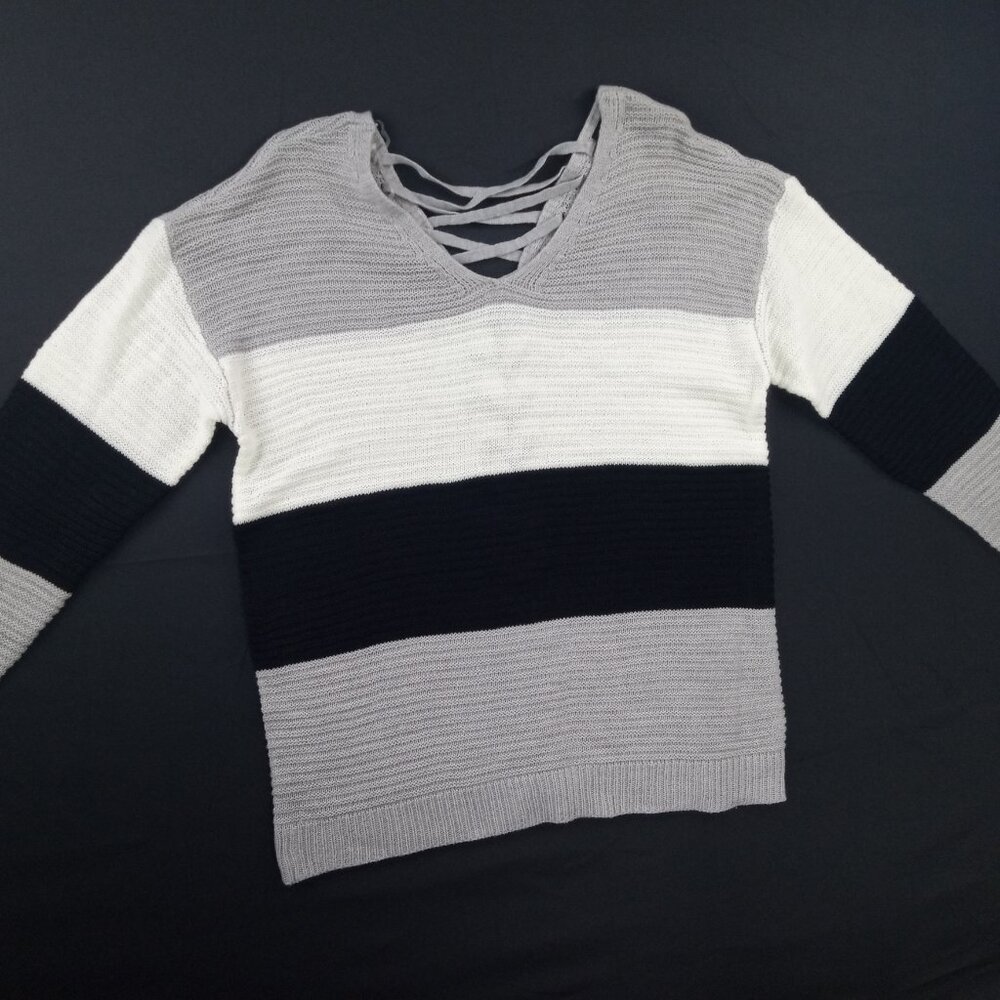 FCT With Love Crochet Long Sleeve Multi Color Sweater For Women